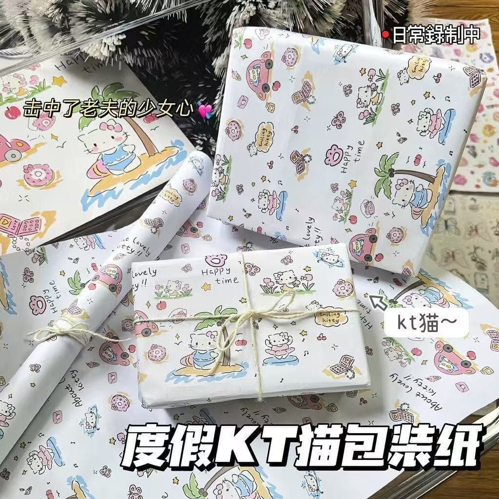 Cute Hello Kitty Wrapping Paper Large Size Girly Gift Wrapping Paper Birthday Gift Box Wrapping Paper
