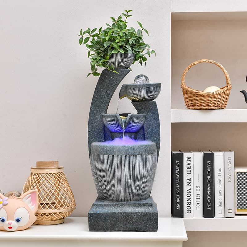Cross-Border European-Style Circulating Water Ornaments Micro-Landscape Living Room Desktop Fountain Transfer Ball Indoor Fortune-Making Landscaping Decoration