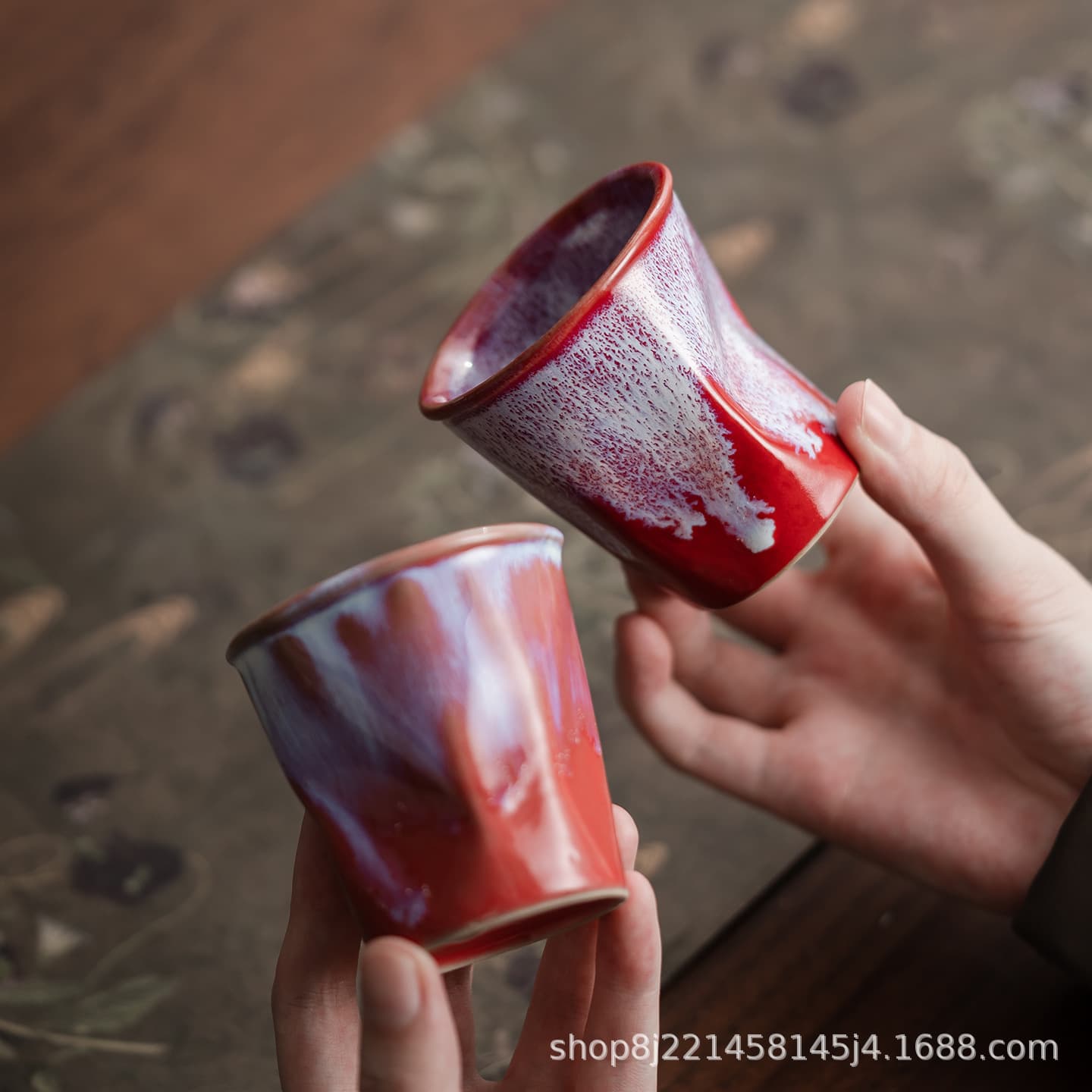 Creative kiln-turned tea cup, ceramic Kung Fu tea set, built cup, colorful glaze tea cup, master cup, tea bowl, personal tea cup