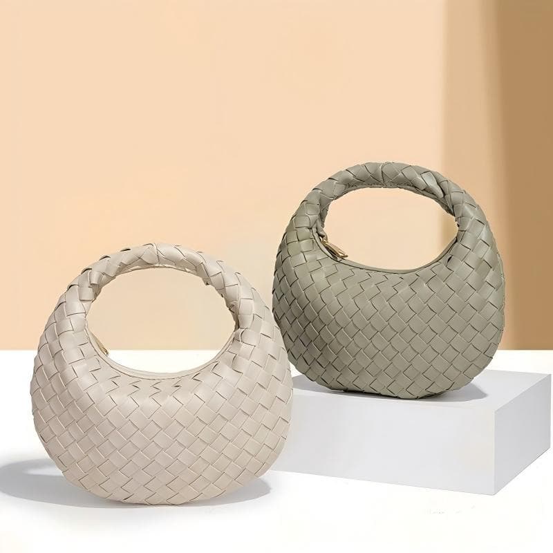 Cross-border Handwoven Dumpling Bag Women Light Luxury Niche Handbag Premium Underarm Crescent Bag Factory In-Stock Wholesale