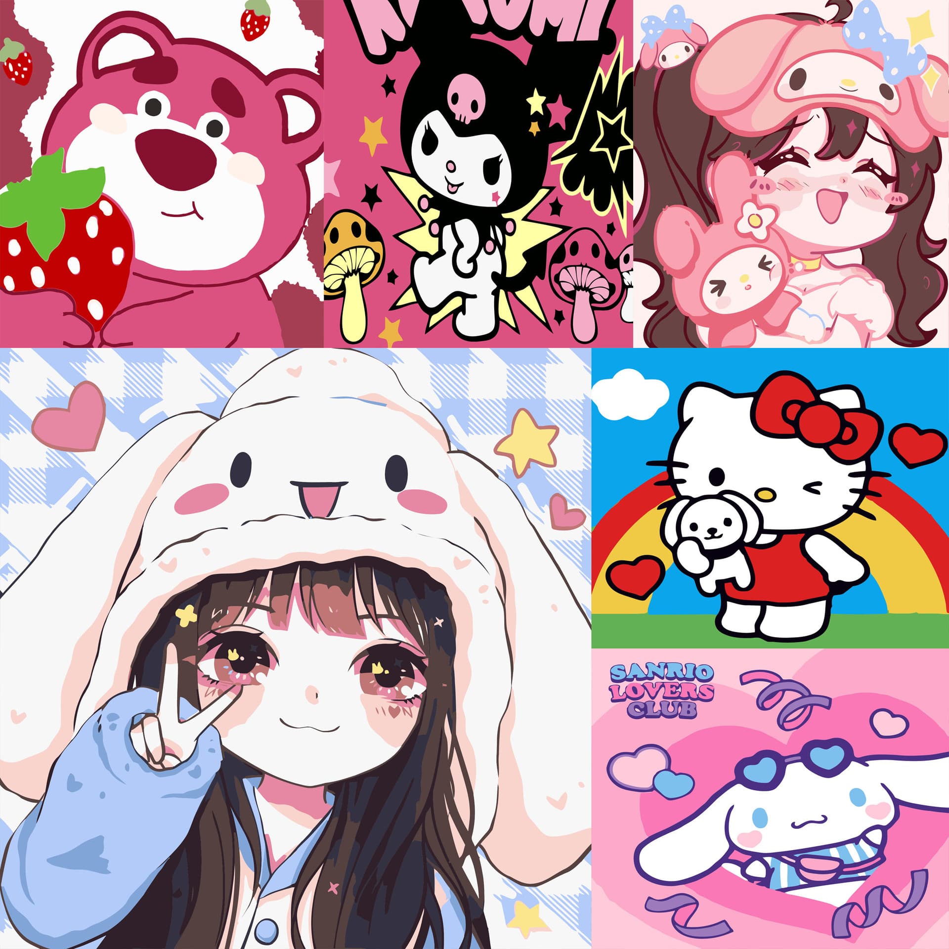 30x30 Paint by Numbers Anime Kuromi DIY Oil Painting Kit