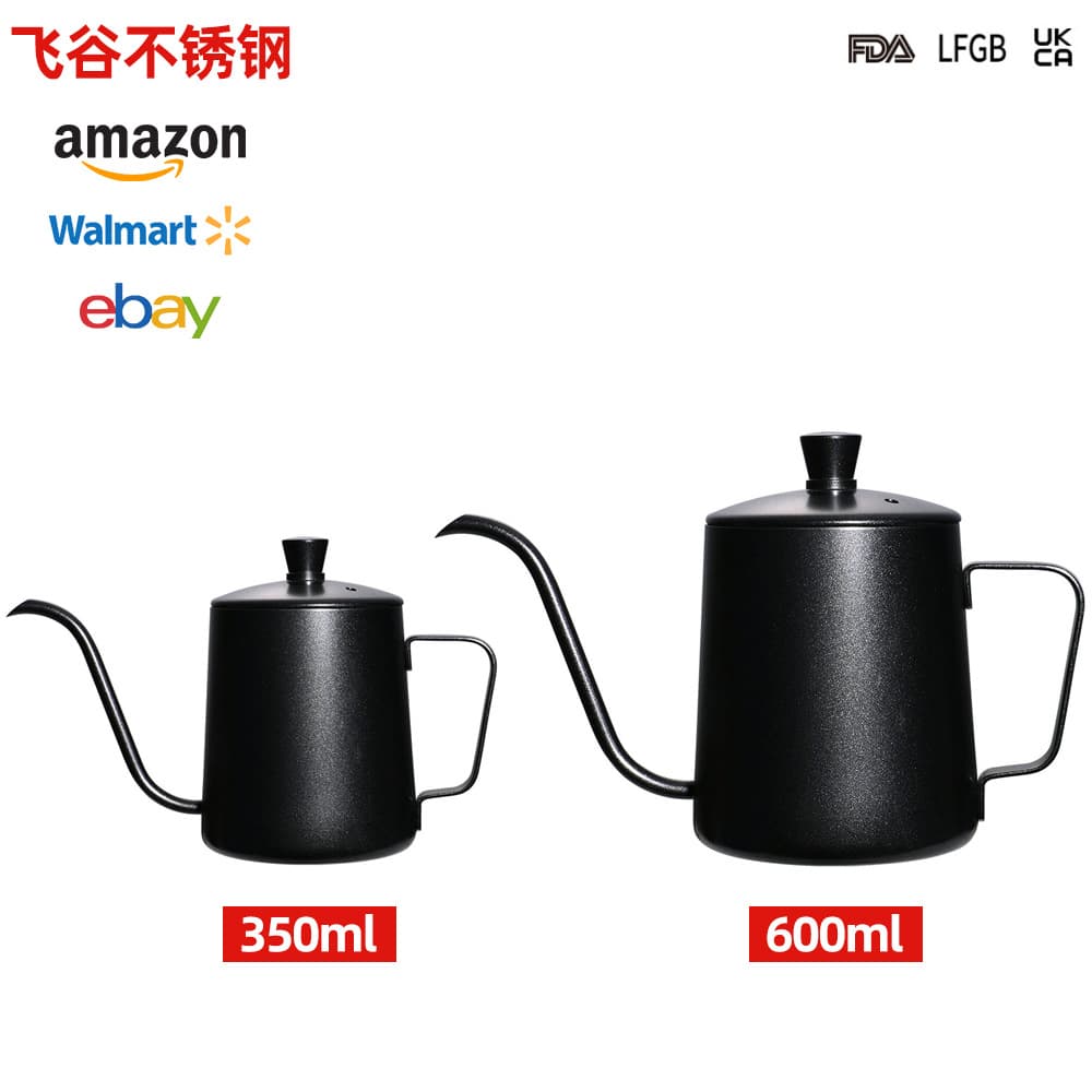 New 2025 Model Stainless Steel Pour-Over Coffee Pot with Lid, Home Long Spout Drip Coffee Maker