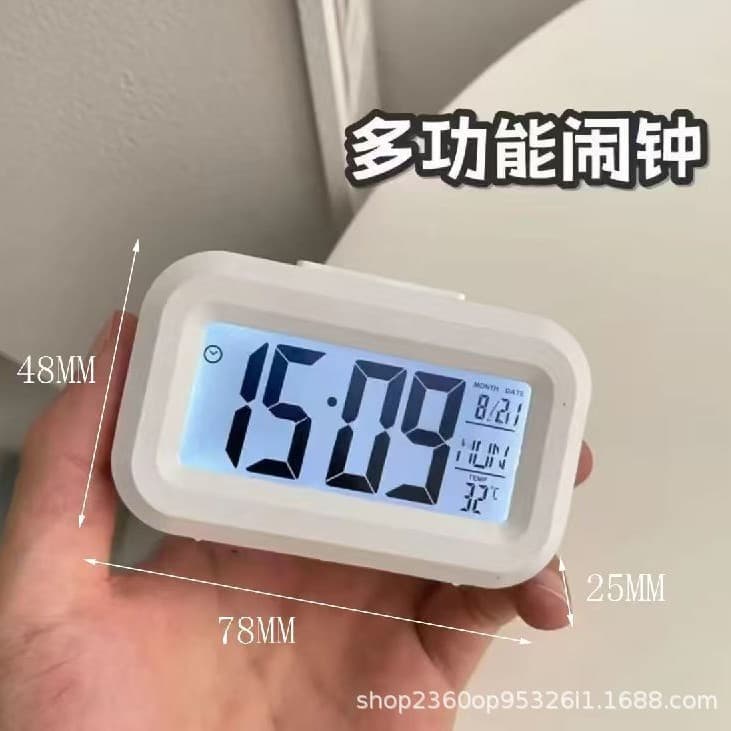 Mini Electronic Clock Modern Simple Calendar Temperature Humidity Alarm Desk Clock