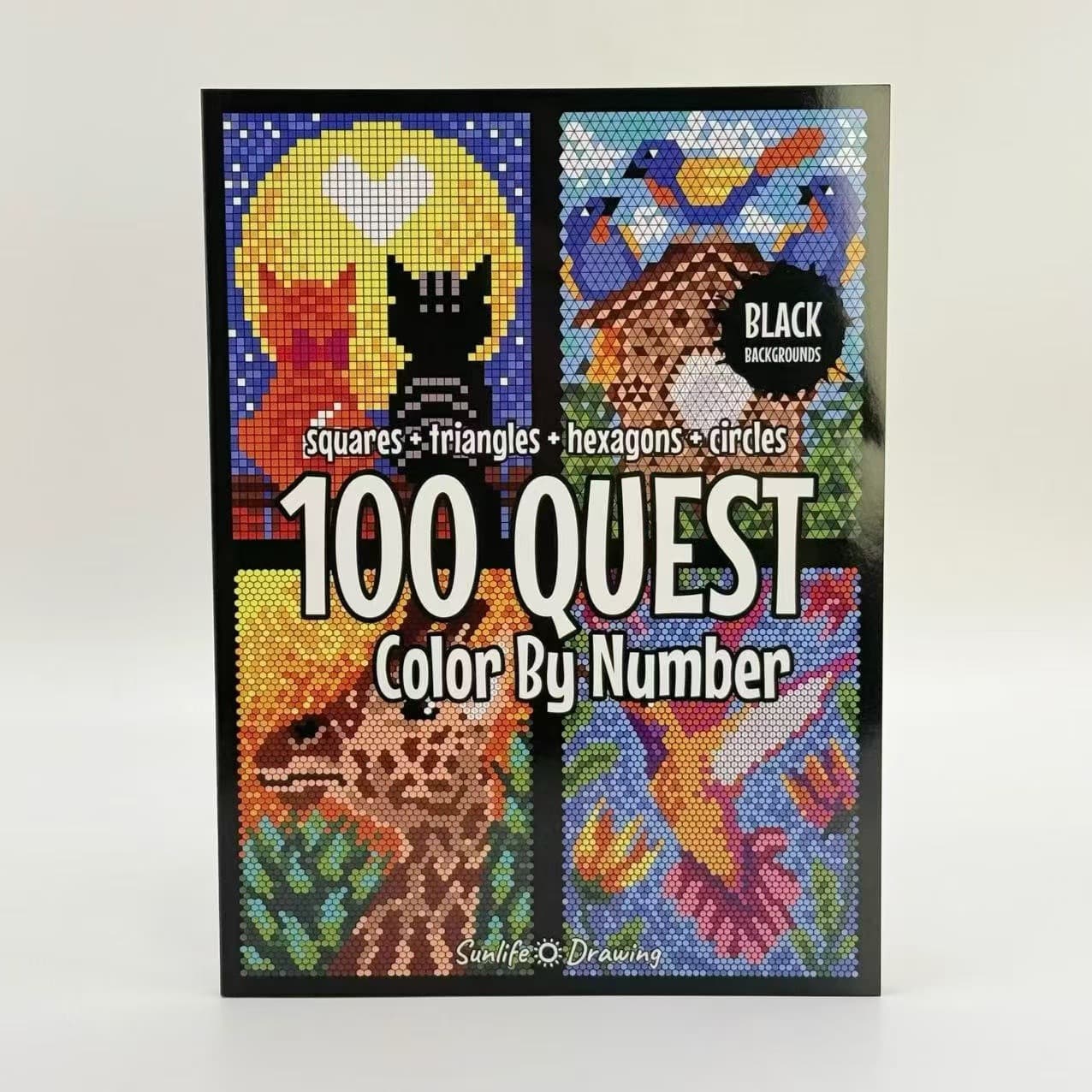 New Cross-Border 100 QUEST Color By Number Coloring Book Educational Activity Book