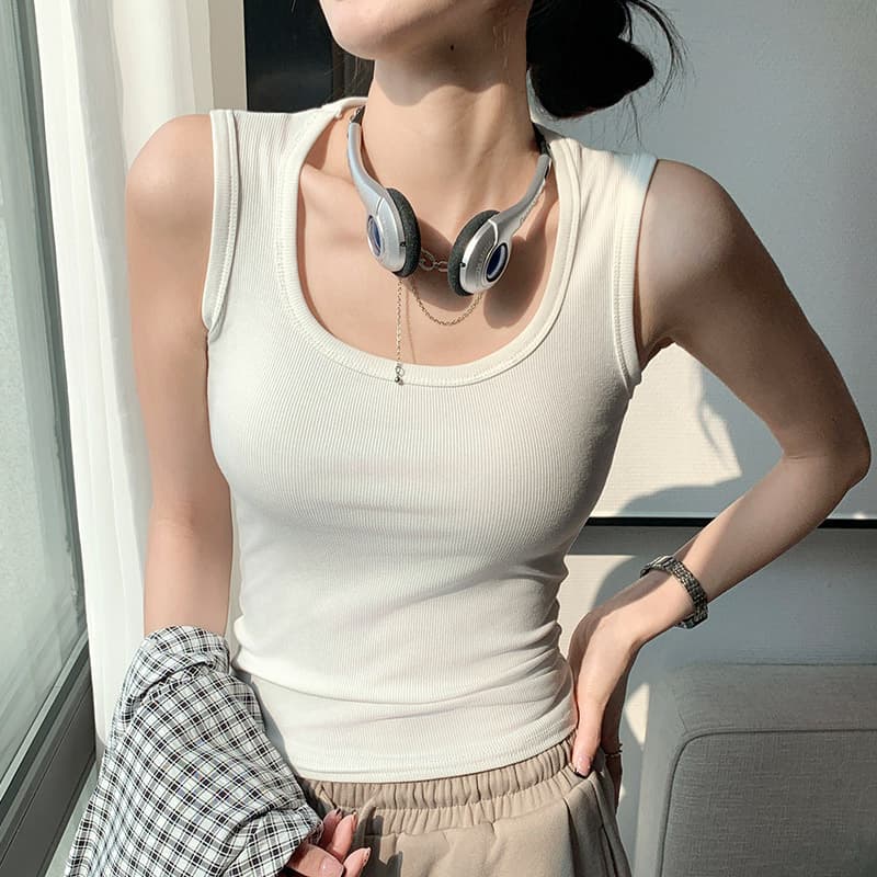 H231 New Style Camisole Tank Top Women's Summer Outerwear Ins Trendy Short Base Tee