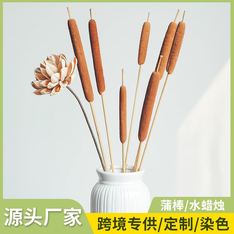 Cattail Candle Dried Flower DIY Material Kit Floral Arrangement Decoration Real Preserved Flower Bouquet Wholesale