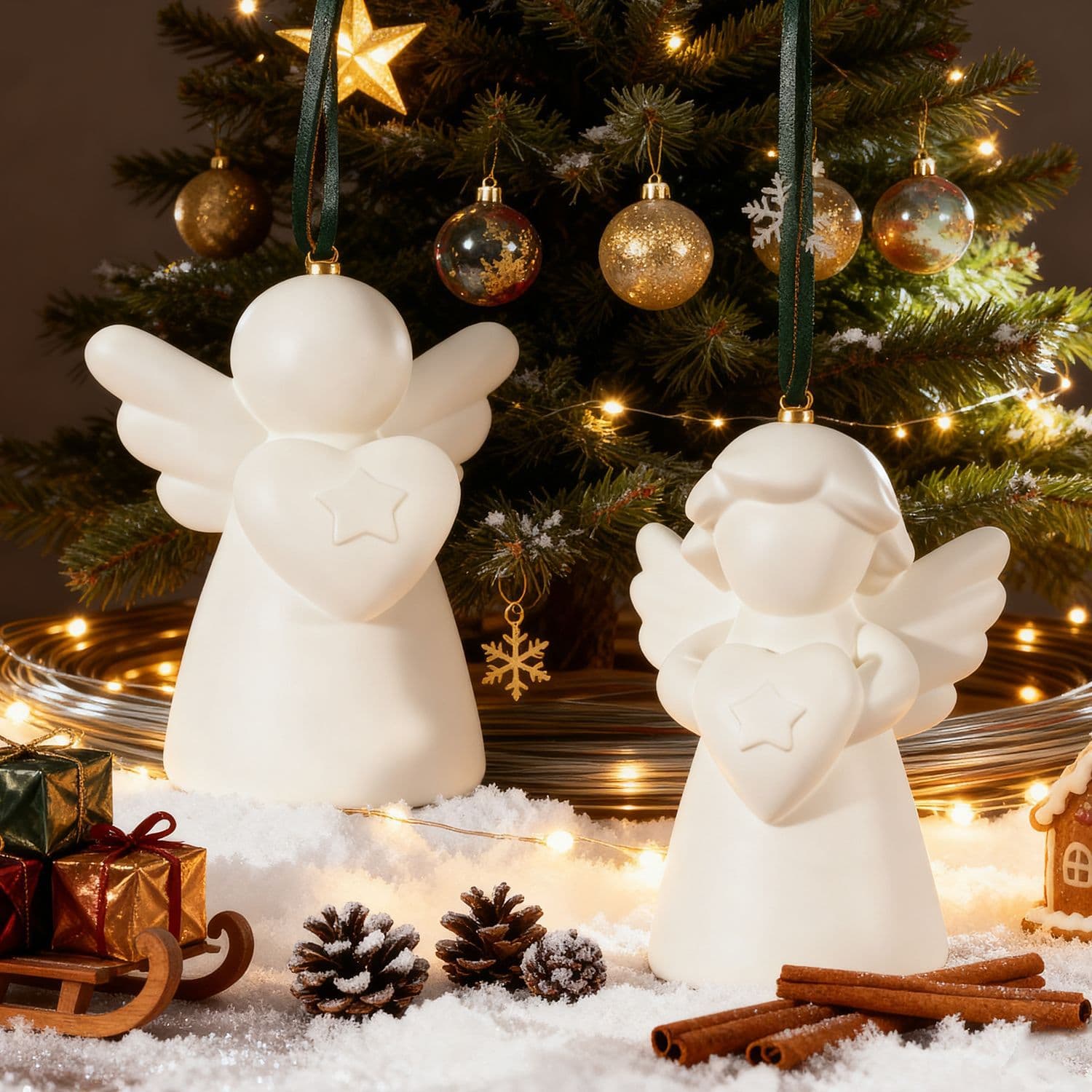 Sweet DIY Wing Angel Resin Mold Cute Angel Girl Figurine Plaster Silicone Mold