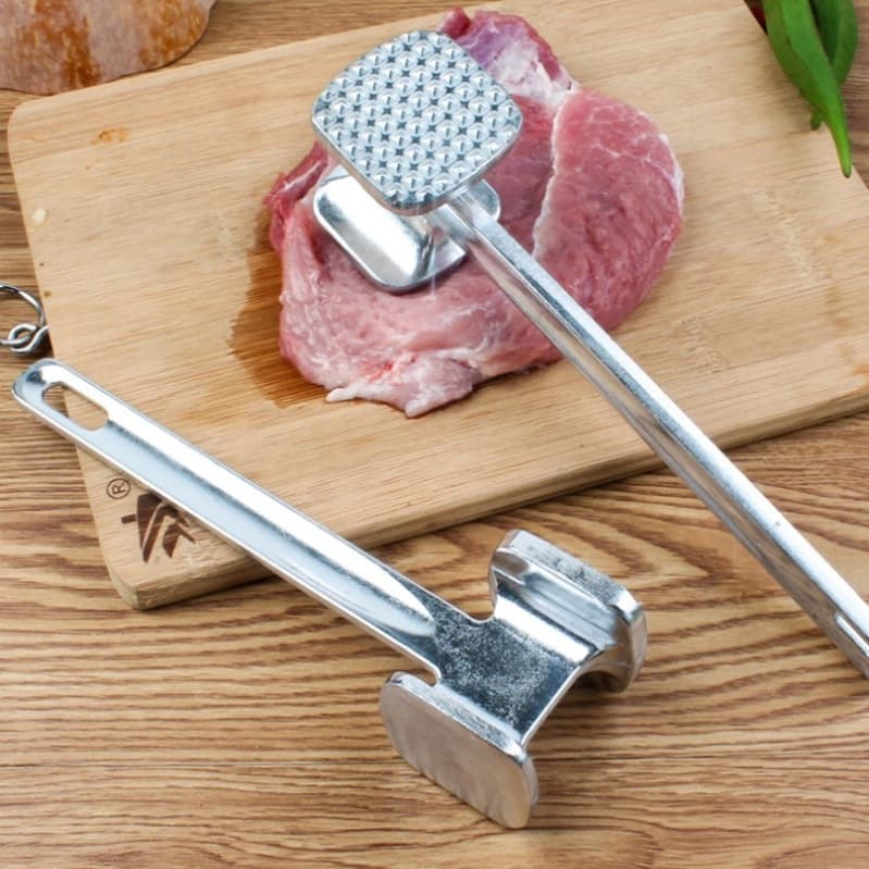 Aluminum alloy meat hammer, steak tenderizing hammer, household pork chop tenderizer, beef pounding hammer, wholesale double-sided meat hammer