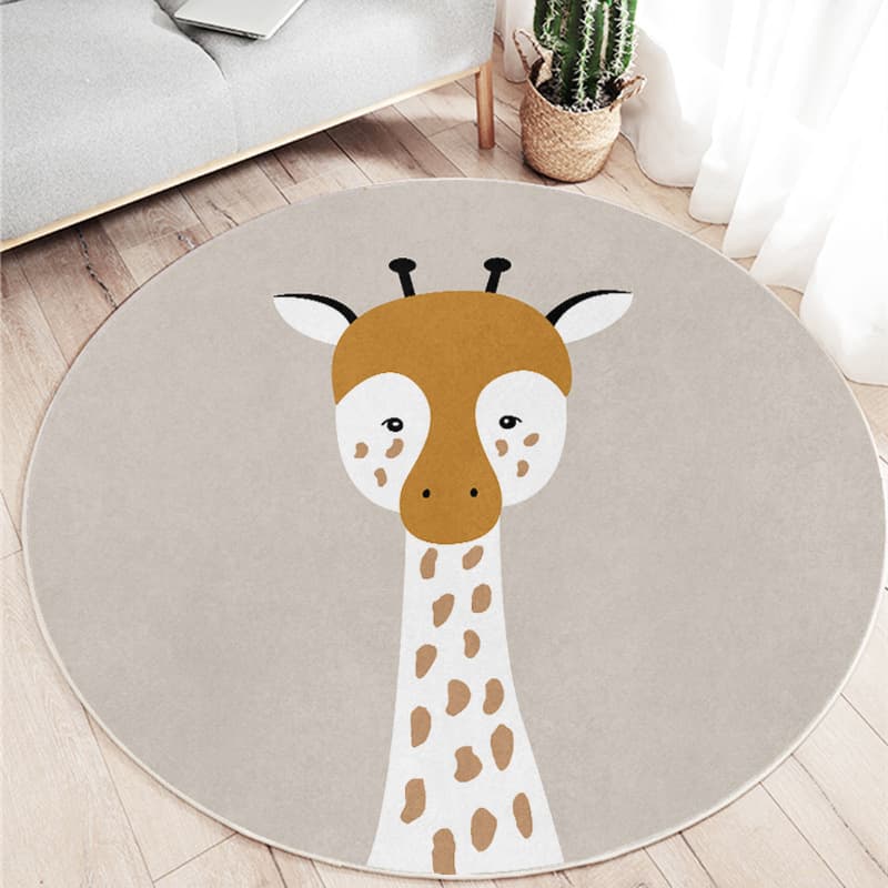 Cartoon children's round carpet bedroom baby room floor mat bedside carpet summer baby crawling mat home