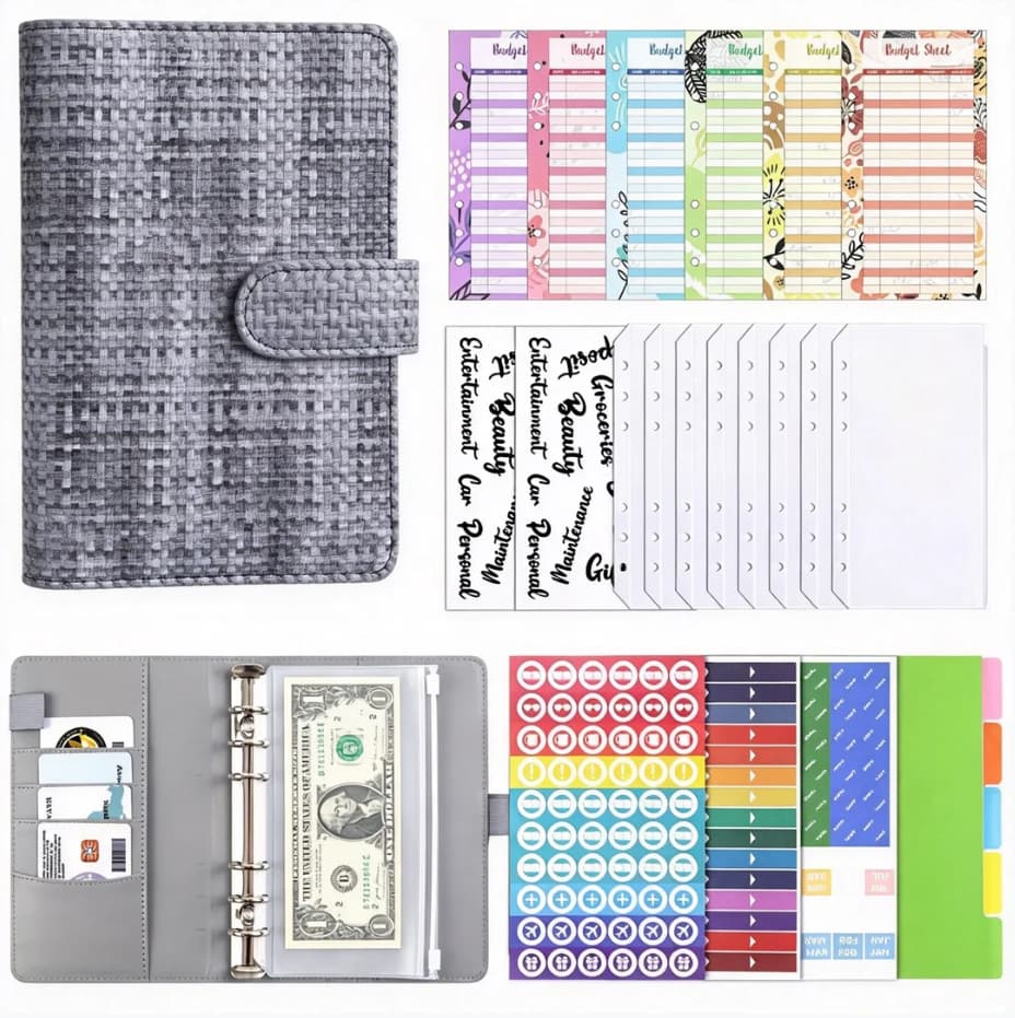Cross-Border Wholesale A6 Binder Notebook with Small Chanel-Style Creative Macaron Design, PU Leather Cash Budget Planner