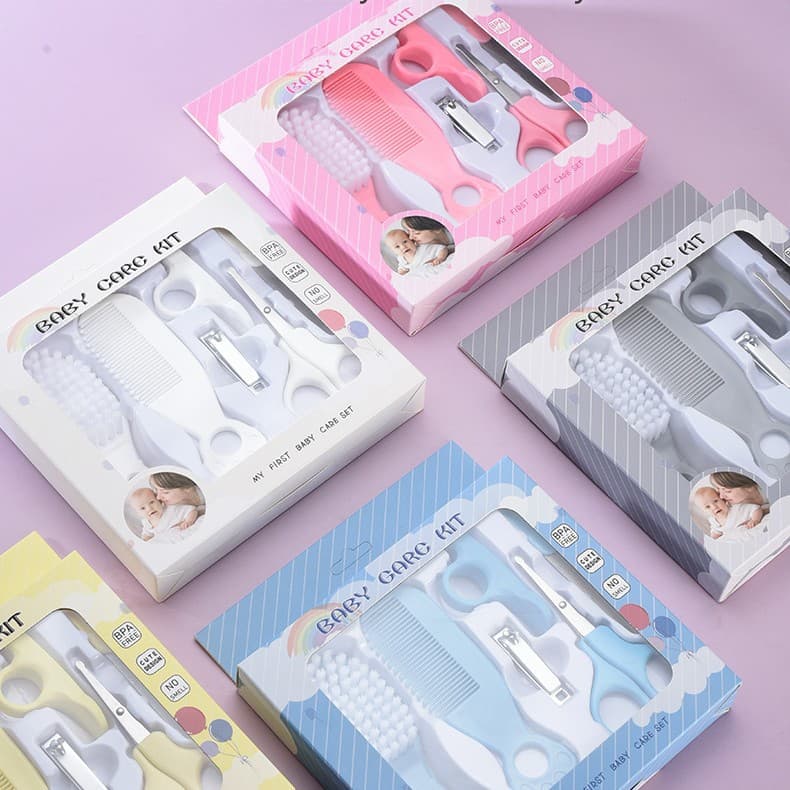 Baby Care Kit - Baby Comb, Brush, Scissors, and Grooming Tools - 6-Piece Baby Care Set