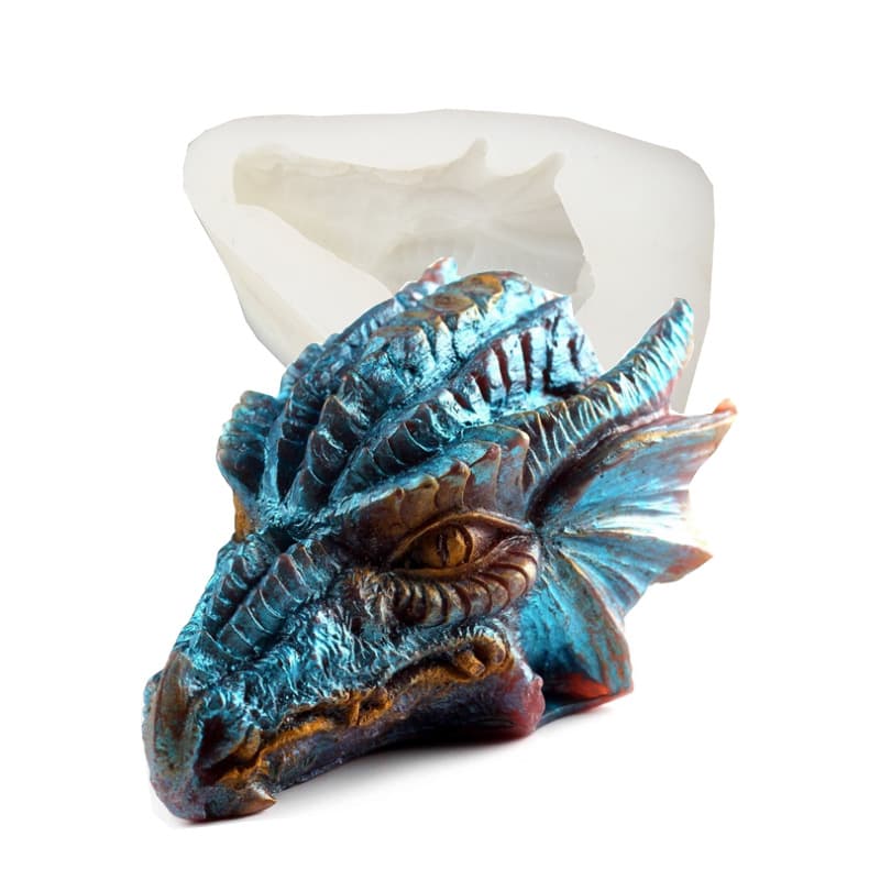 3D Dragon Head Silicone Mold for Resin Epoxy Soap DIY Chocolate Cake Fondant Decoration Accessories Baking