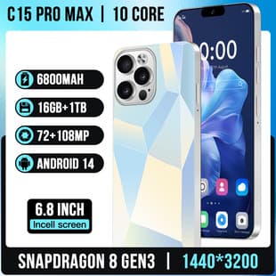 Custom Logo Cross-Border C15 Pro Max Smartphone Android Large Screen Phone Factory OEM/ODM