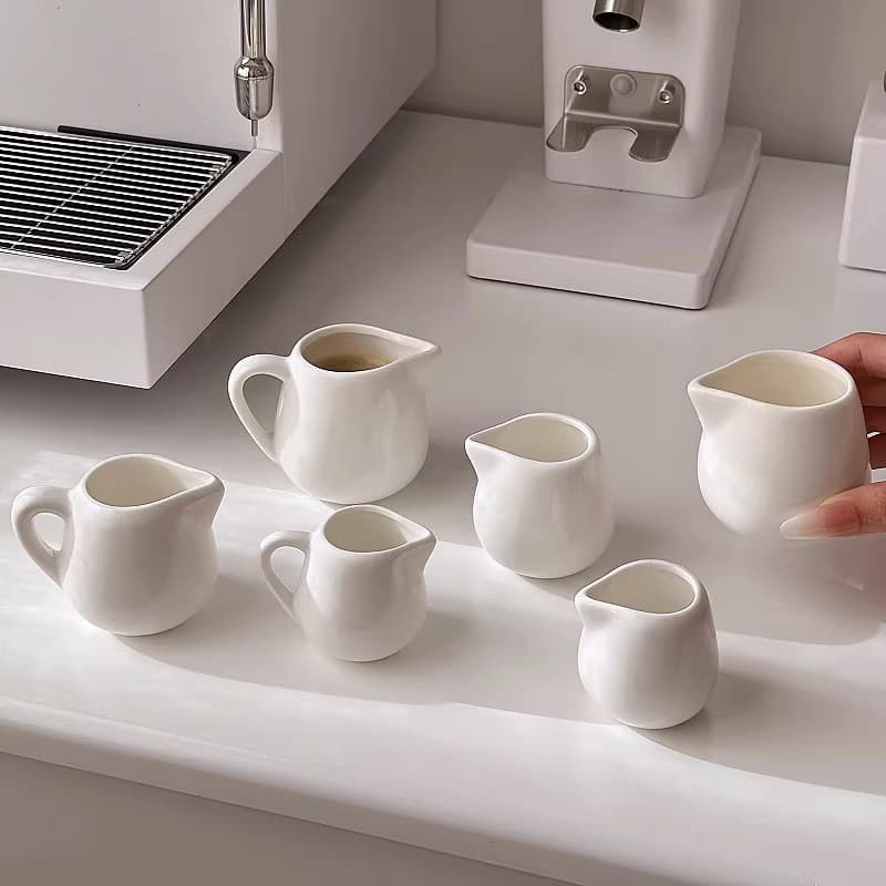 Cafe Milk Pitcher Set Mini Jug Creamer with Sugar Bowl Simple Small Milk Cup Coffee Pot