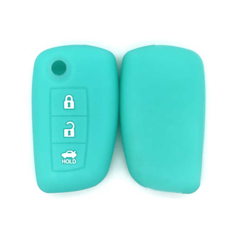 Silicone Car Key Case for NISSAN Sylphy Qashqai Kicks Tiida Bluebird 3-Button Trunk