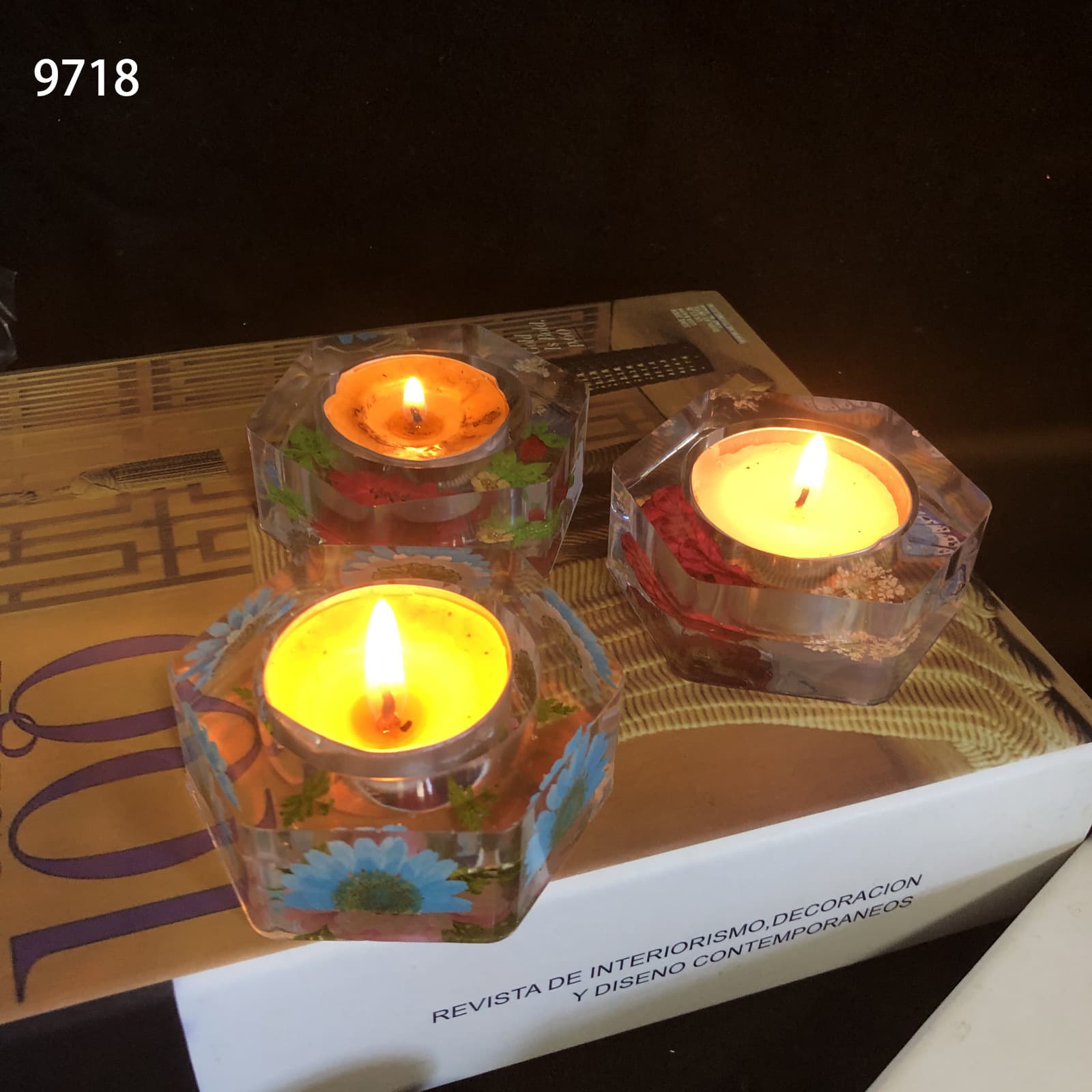 DIY Hexagonal Single Hole Candle Holder Crystal Resin Mold Hexagonal Candle Holder Storage Desktop Decoration Silicone Mold