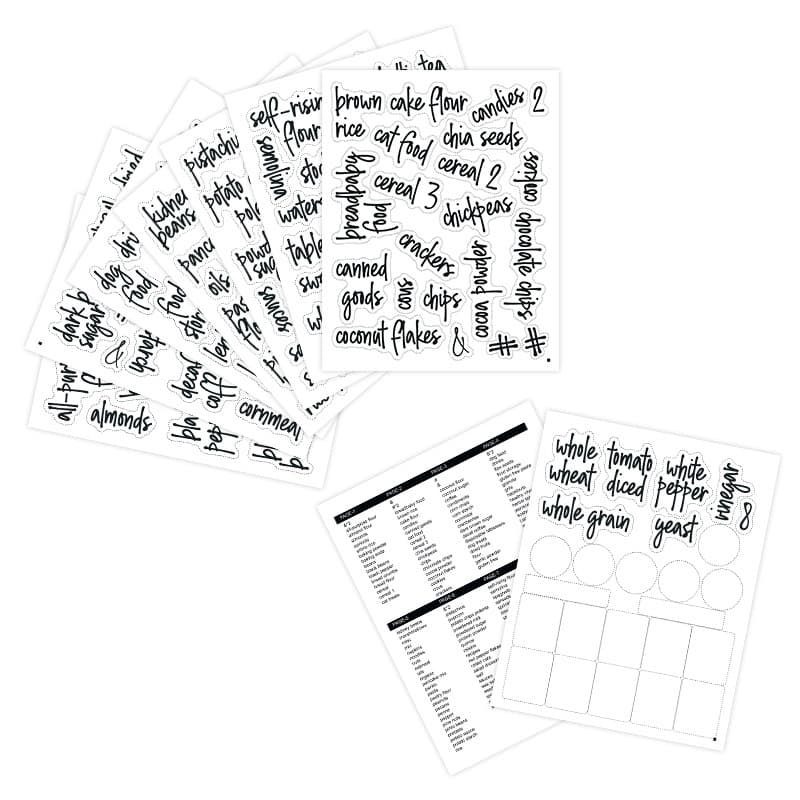Pantry Labels 168 pieces of pantry storage stickers waterproof and oil-proof food label stickers