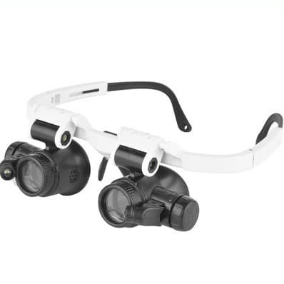Head-mounted Magnifier for Watch Repair, Engraving Glasses, Antique and Jewelry Appraisal, Multi-power High-definition with LED Light