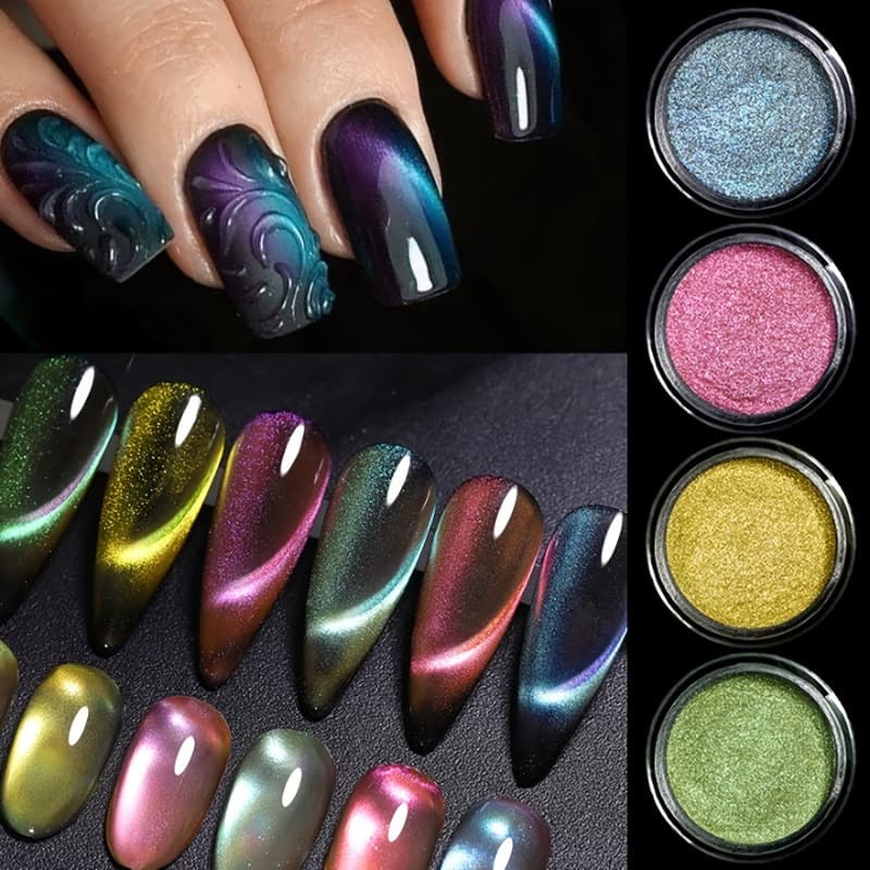 2026 New Cross-border Drop Shipping 6-Color Chameleon Powder Set 6-Color Chameleon Cat Eye Powder Set