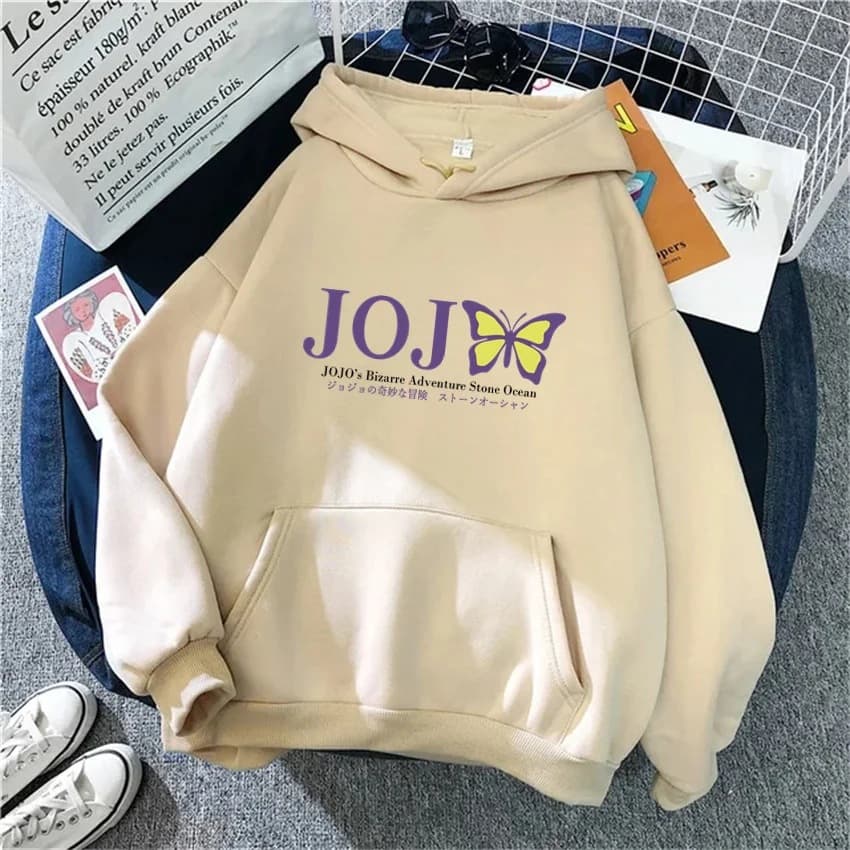 Anime Jojo Bizarre Adventure Women Hoodies Hip Hop Fleece Wo