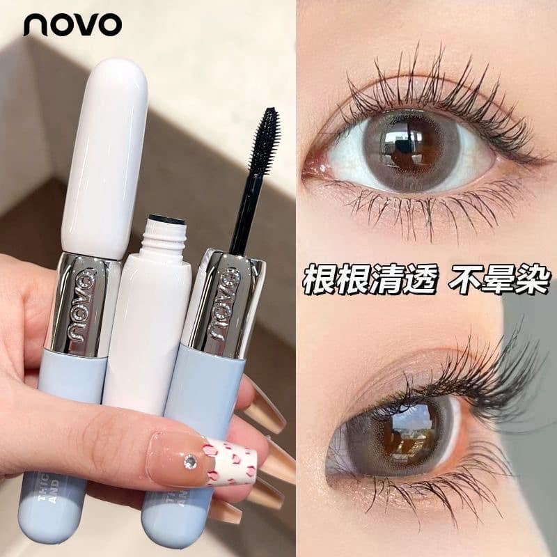 Novo Winged Thick Eyelashes Double-Ended Mascara, Long, Thick and Curling, Natural Roots, Long-Lasting Waterproof and Non-Smudged
