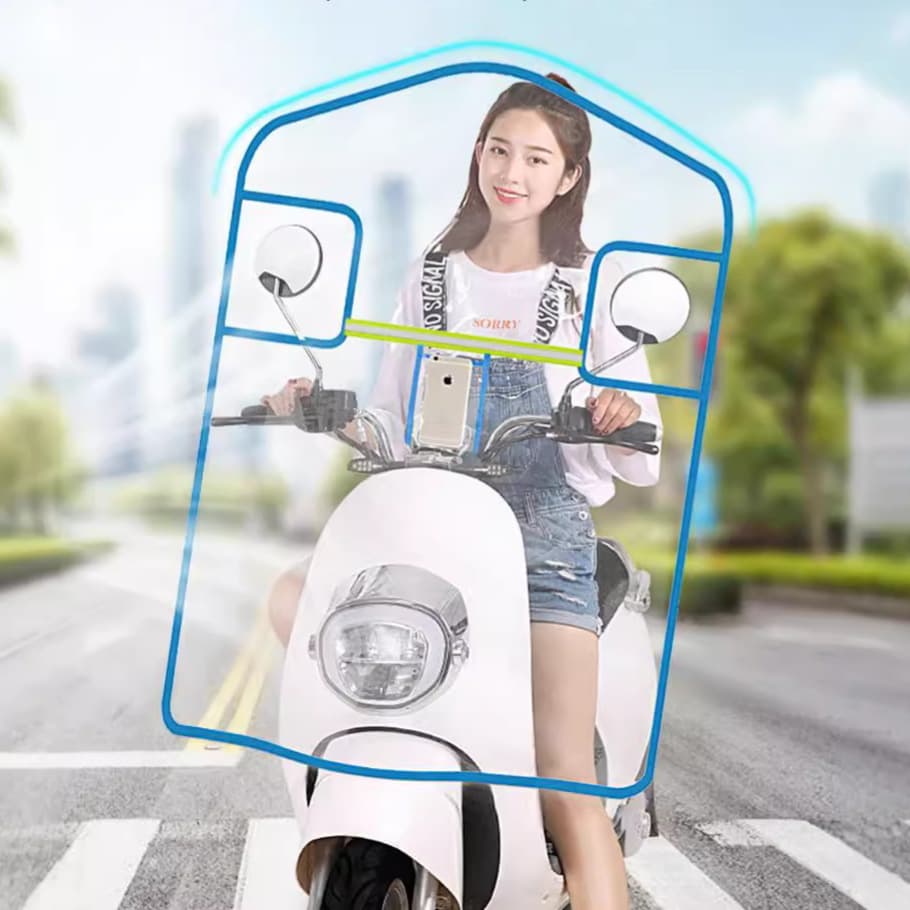 Electric Vehicle Windshield Motorcycle Windproof Cover Transparent Battery Scooter Rain and Wind Shield Extra Large
