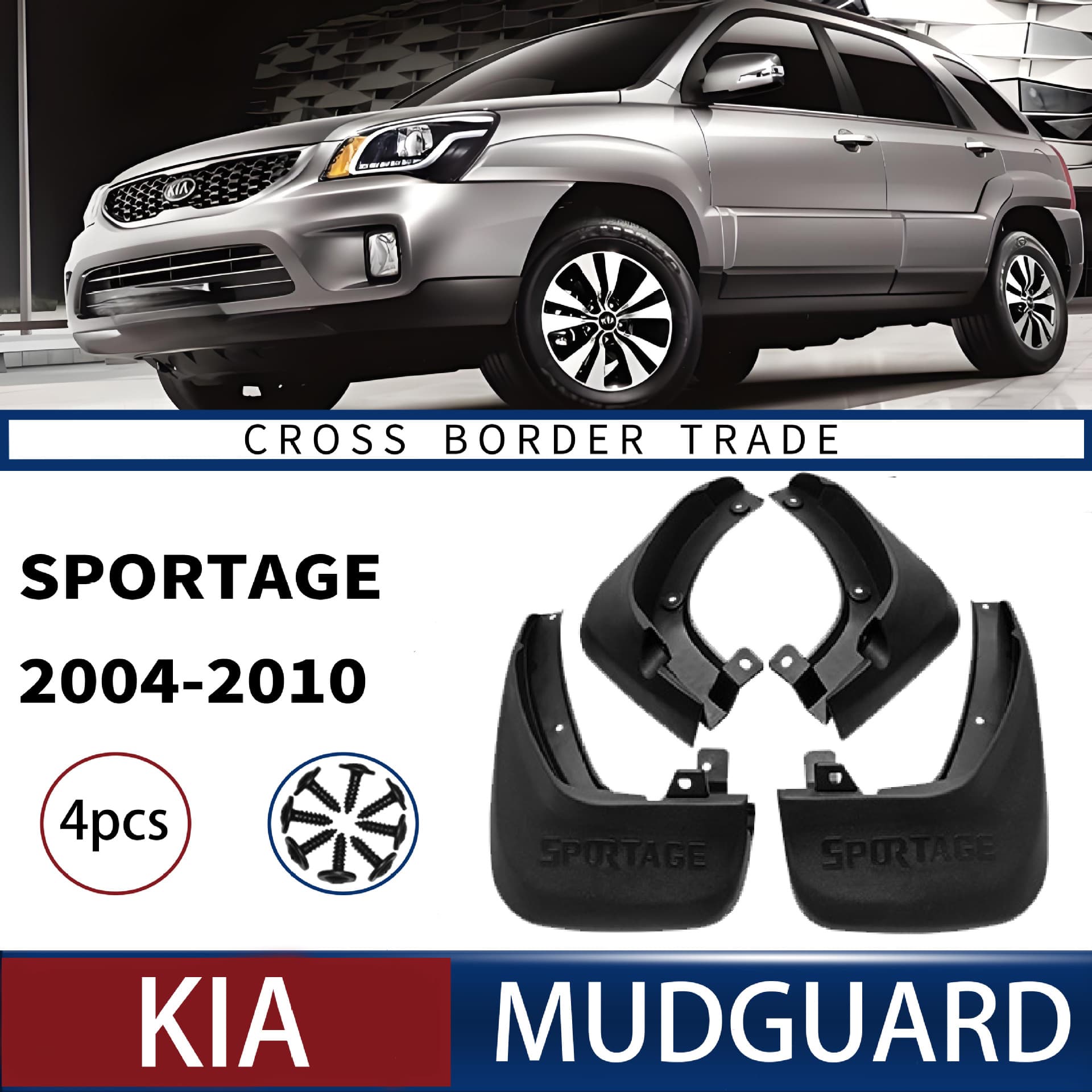 Fender Mud Flaps for Kia Sportage 2004-2010 Cross-Border Soft Mudguard