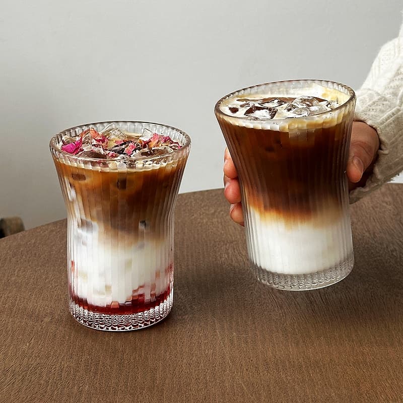 ins style creative waisted glass drink cup cold drink juice cup soda sparkling water cup latte coffee cup