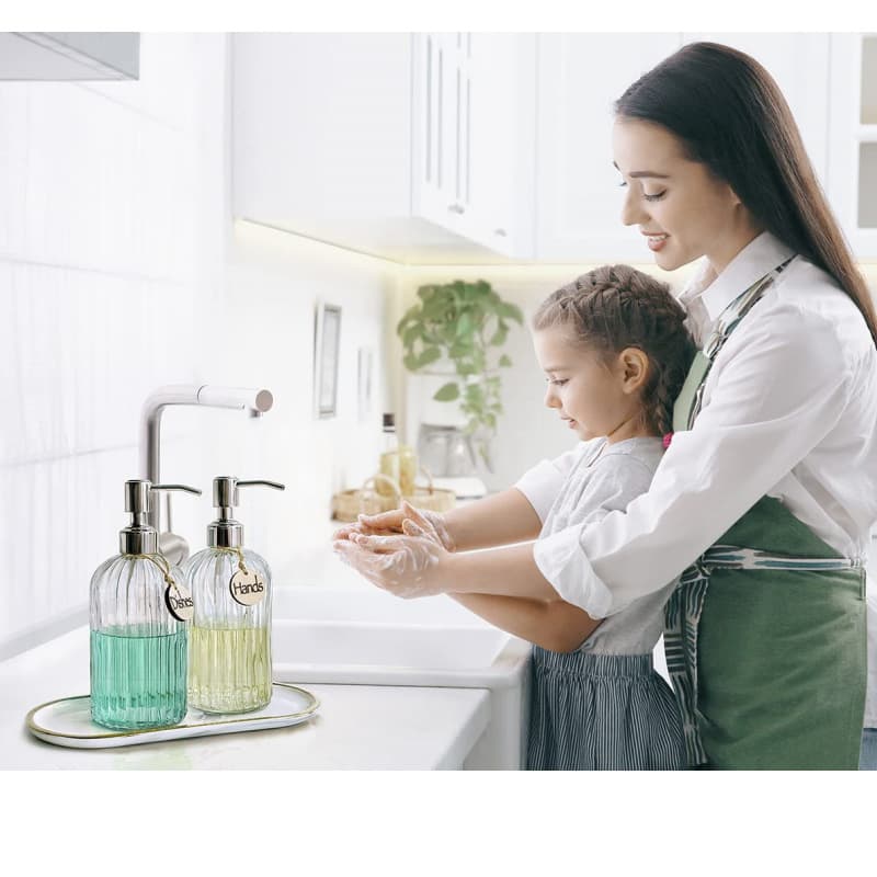 Foreign Trade Same Style Amazon Hand Sanitizer Transparent Glass Bottle Advanced Light Luxury Ornaments Home Kitchen Glass Supplies