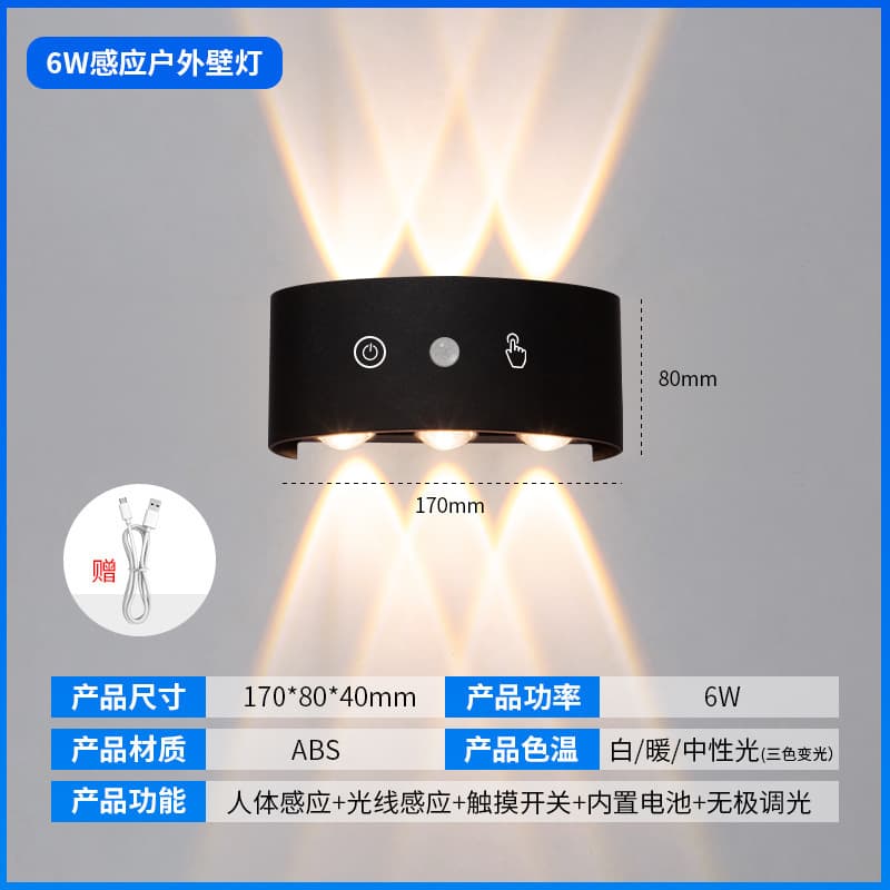 Rechargeable Induction Wall Light Magnetic Wireless Wall Light No Wiring No Drilling Bedroom Flower Butterfly Night Light Room Sensor