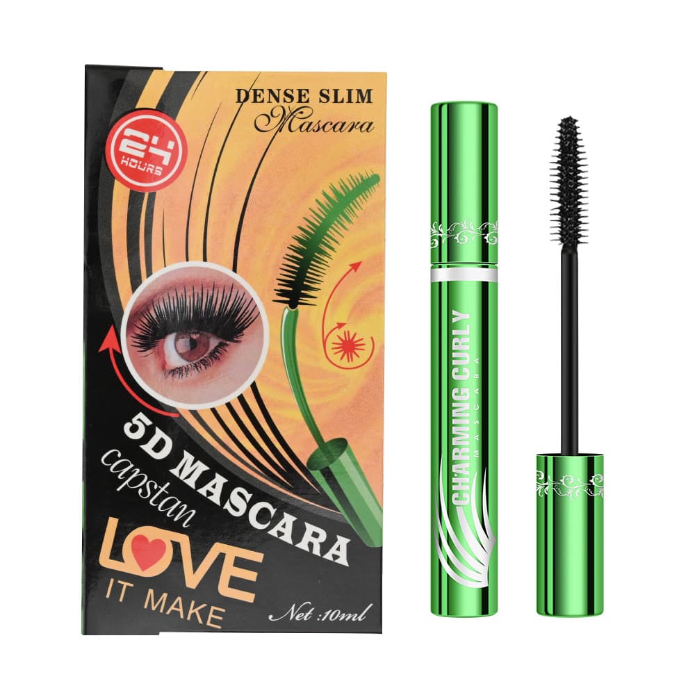 Cross-border Charming Eye Spray with Green Floral Pattern Mascara: Lengthens, thickens, and enhances lashes; long-lasting, waterproof, smudge-proof, and quick-drying.