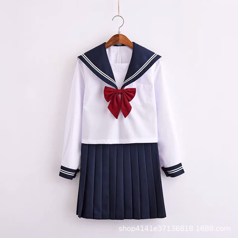 JK uniform Japanese sailor suit female jk white three white second suit long short sleeve long short skirt college style school uniform suit