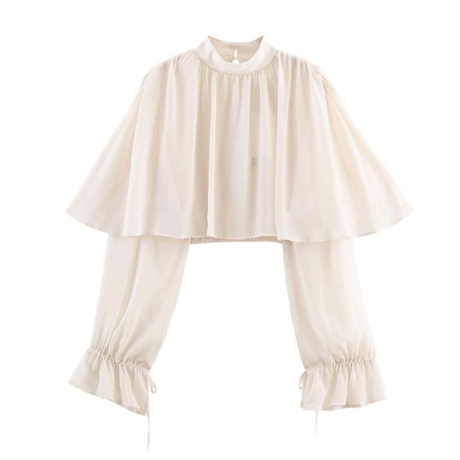 Cross-border Women's Fashion 2025 New European and American Style Layered Decorative Blouse Top 4772167