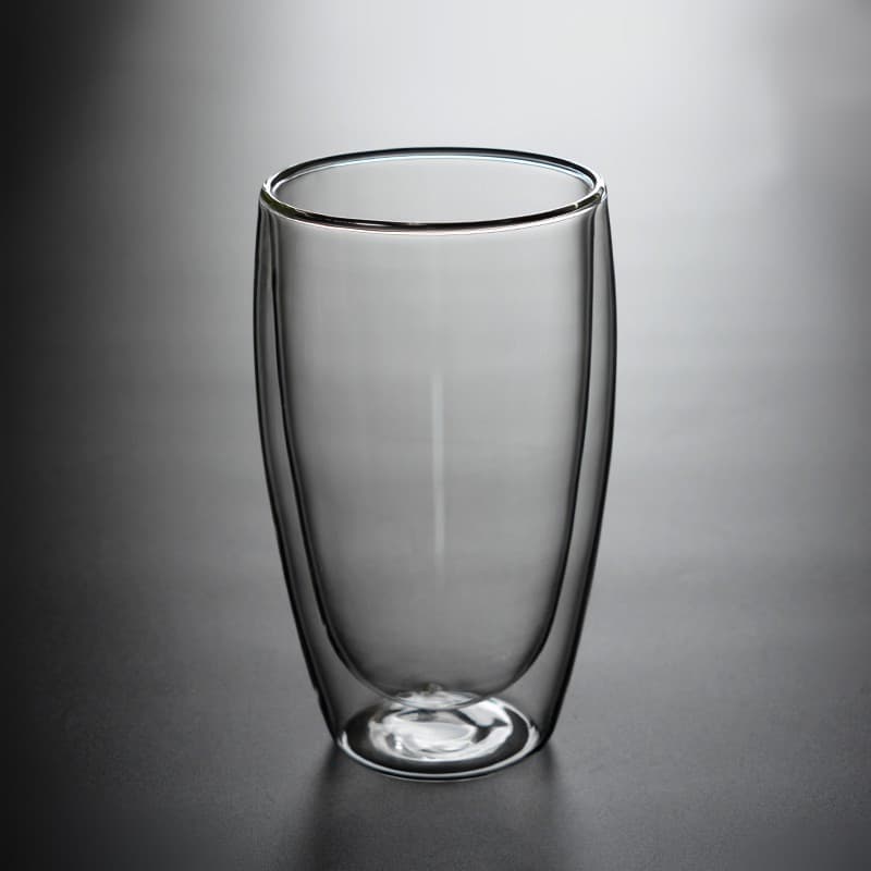 Egg-shaped double-layered glass high borosilicate glass water cup transparent insulated juice beer cup high temperature resistant double-layered cup