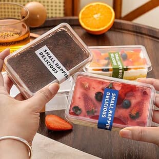 Tiramisu Box, Disposable Square Transparent Mousse Cake Dessert Box, Fruit Layer Cake Packaging Box
