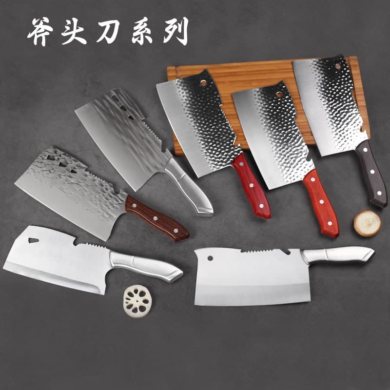 New Forged Multi-Use Stainless Steel Kitchen Knife Slicing Knife Bone Knife Chopping Knife Street Stall Display Axe Knife