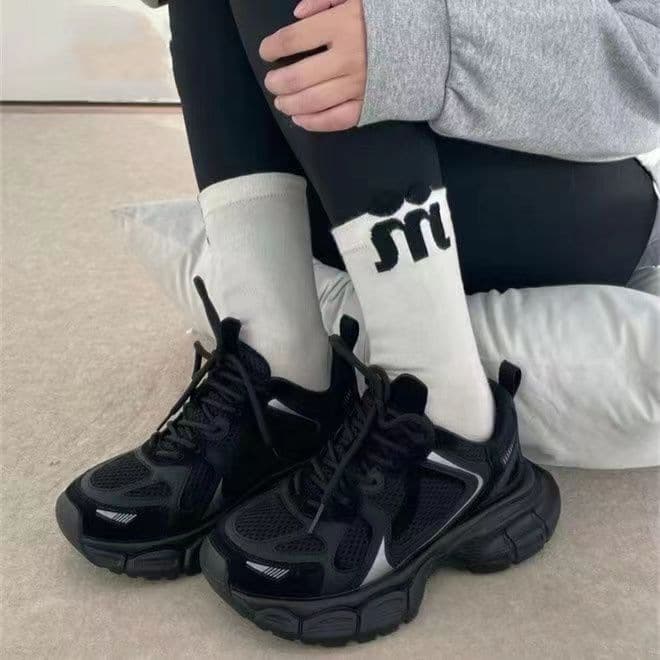 Women's Dad Shoes 2026 New Spring and Autumn Models, Breathable Mesh Casual Sneakers, Versatile Thick-Soled White Sneakers