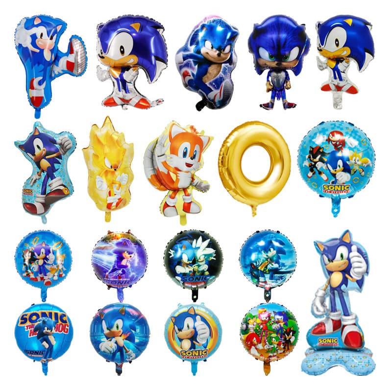 Sonic the Hedgehog Game Theme Party Birthday Children's Toy Cartoon Aluminum Foil Balloon