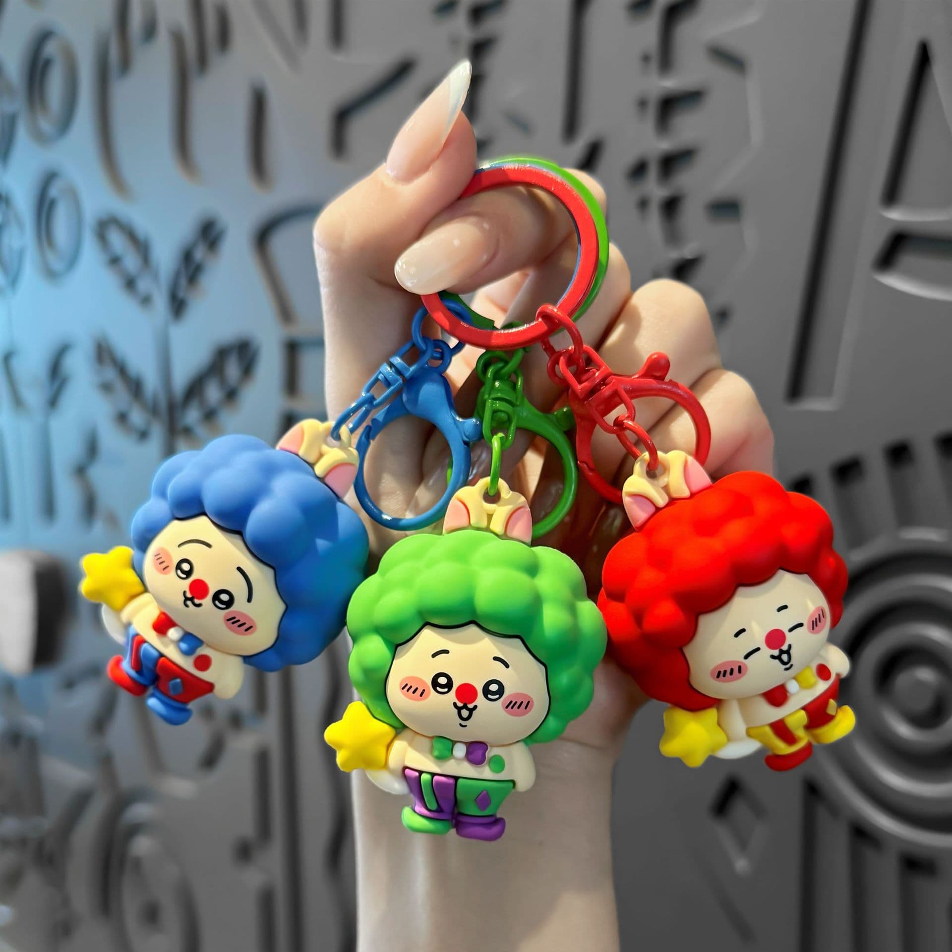Creative Clown Jikawai Soft Rubber Keychain Bag Charm Car Keychain Student Couple Gift Wholesale