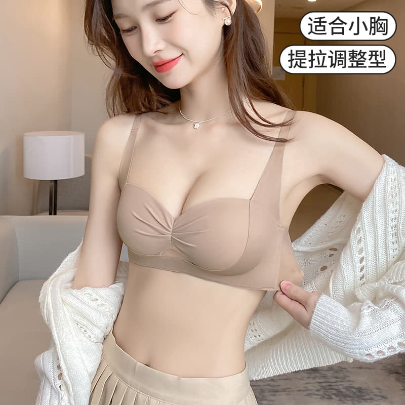 Women's Underwear Brand Authentic Small Chest Push-Up Enhancing Amorous Cat Side Boob Control Anti-Sagging Bra 2024 New Style