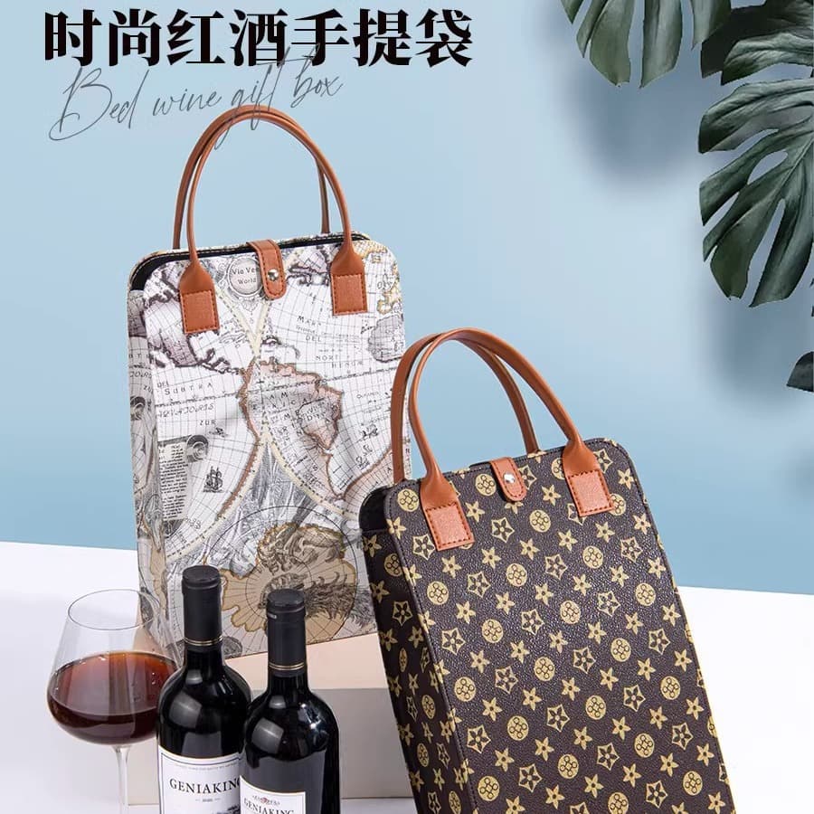 Jiutian Direct Supply Red Wine Gift Box 2-Bottle Leather Case Single/Double/Six-Bottle Orange Zongzi Gift Box