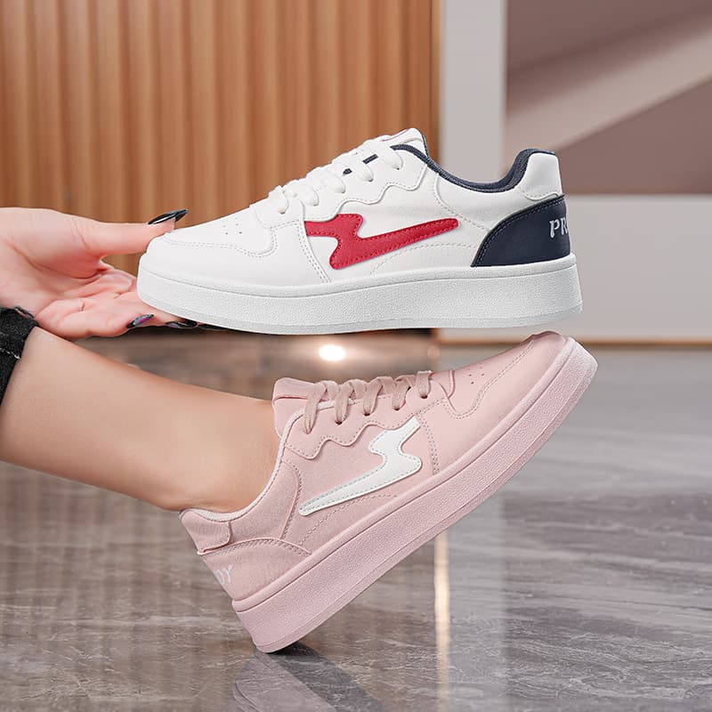 2025 Autumn New Thick Sole Platform Shoes for Women, Ins Korean Style Casual White Sneakers, Versatile Student Skate Shoes MR521