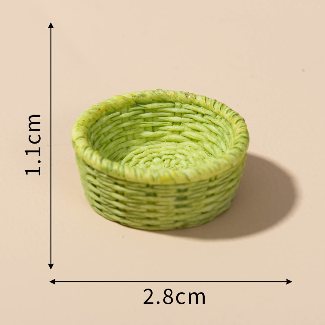 Bamboo Weaving Furniture Resin Ornament Bamboo Chair Winnowing Basket Fish Basket Basket Bamboo Jar Handicraft Creative Dollhouse Decoration Accessories