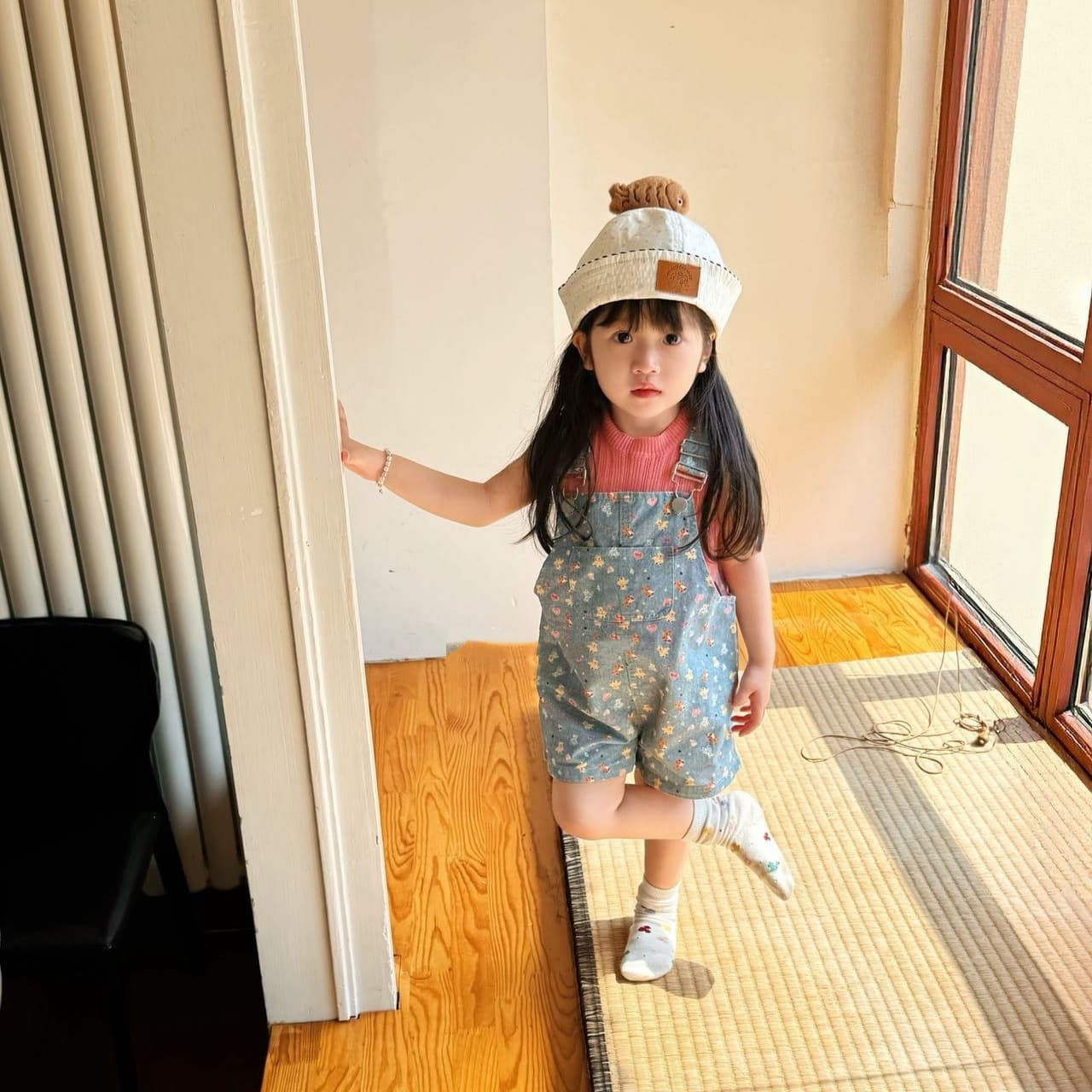 Girls' pants and children's summer clothes 2026 new thin cartoon printed overalls baby energetic and cute style suspenders