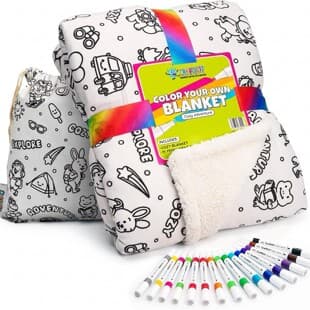 Amazon Bestseller DIY Coloring Blanket with Pens Children's Graffiti Blanket Coloring Blanket