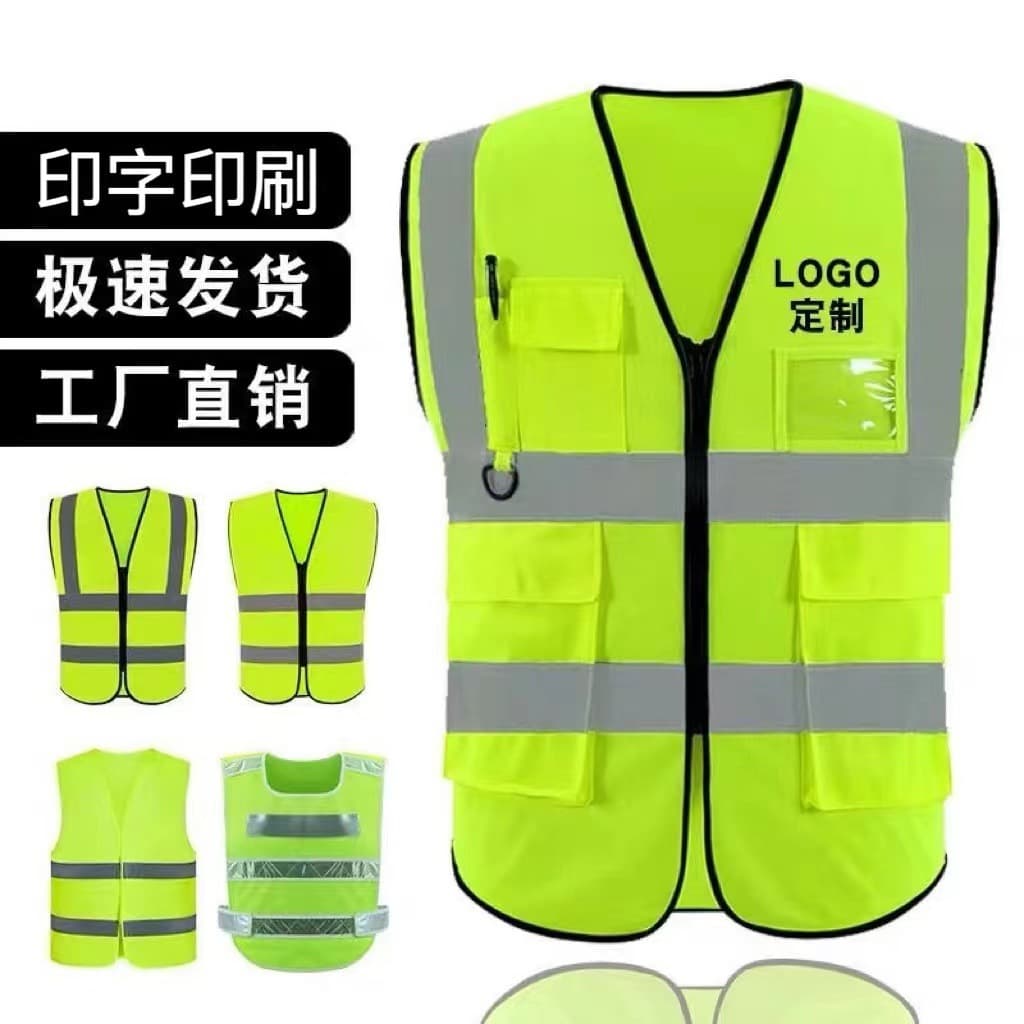 Reflective Vest Safety Vest for Construction Workers, Drivers, Traffic Sites, Cycling, Meituan Printed Logo Reflective Vest