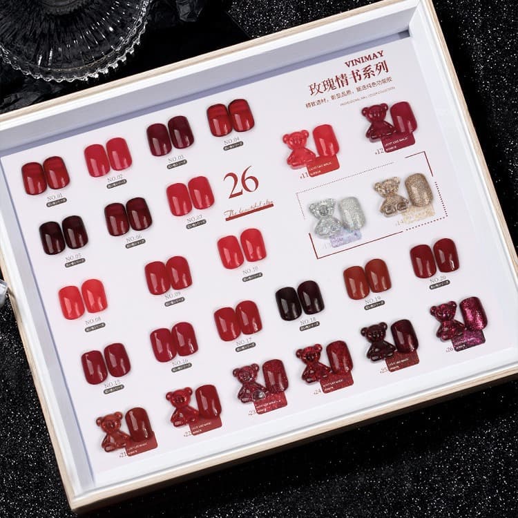New Autumn/Winter Red Gel Polish Wine Red Gem Gel Polish for Nail Salon Specialty Cherry Red Color