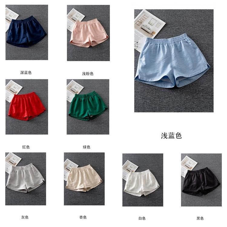 Fashionable High-Waist Plus Size Sports Shorts for Women Summer Casual Elastic Waist Loose Wide-Leg Shorts 1068