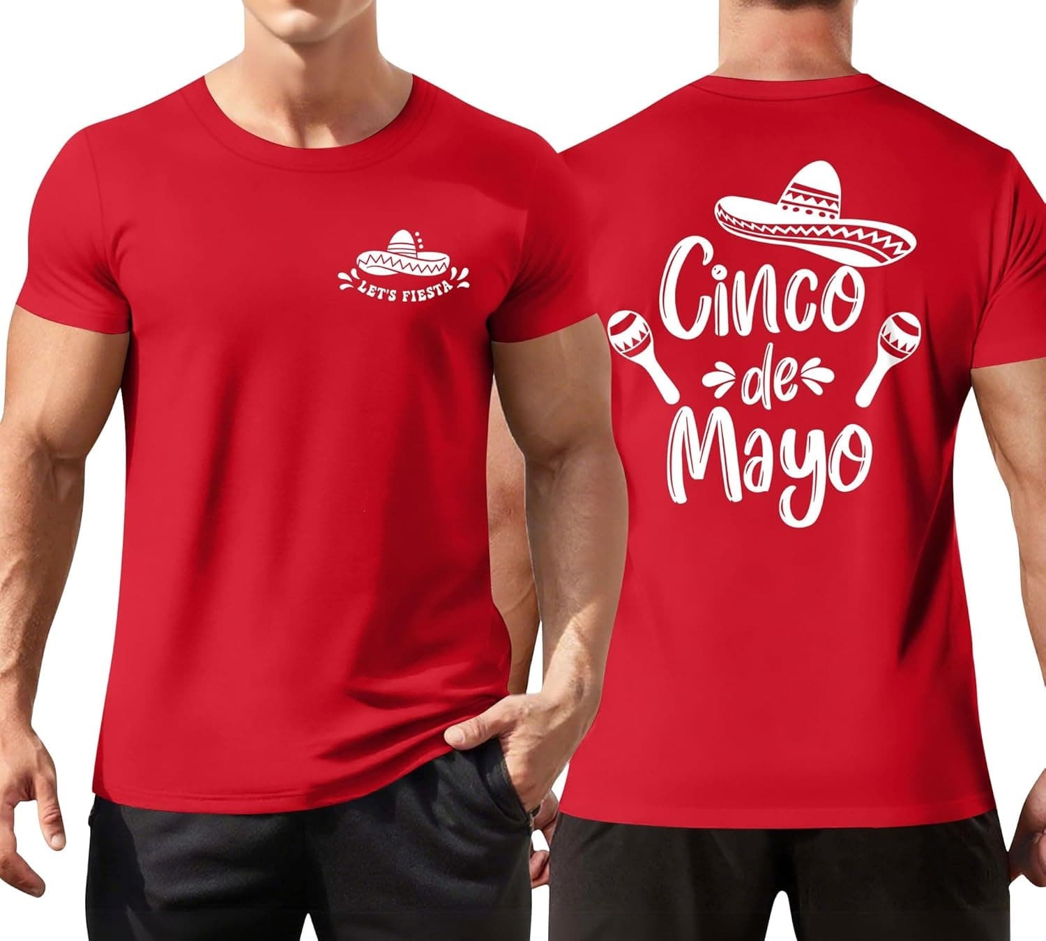 【European Size Cotton T】Cinco De Mayo Shirts for Men Mexico Mexican S