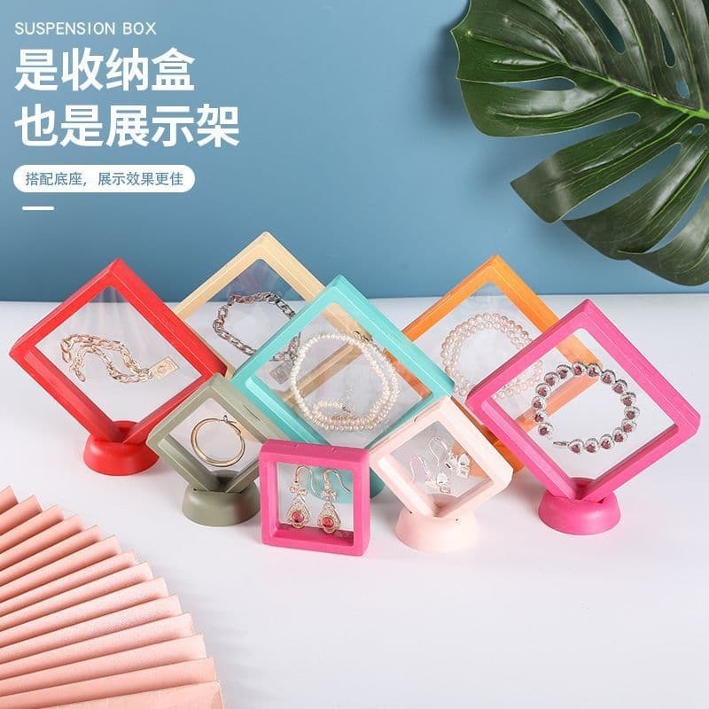 Transparent PE film suspended display box base packaging box ring necklace jewelry bracelet box jewelry box wholesale